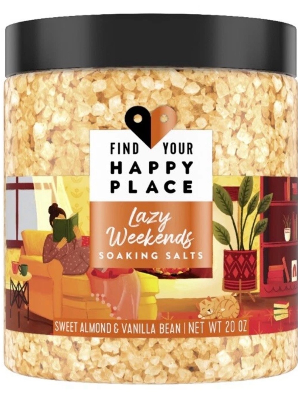 Find Your Happy Place Lazy Weekends Soaking Salts  ~ Sweet Almond & Vanilla Bean